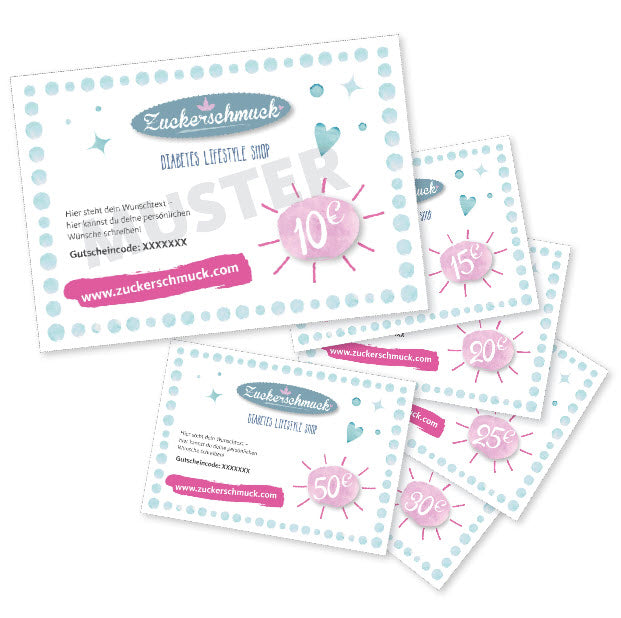 Gift voucher for your diabetes online shop Zuckerschmuck