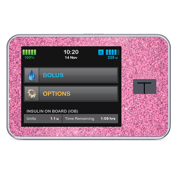 Sticker tandem t:slim Glitzer-Pink
