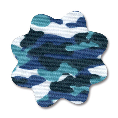 BIJOUX Ruban Fleur Camouflage Bleu