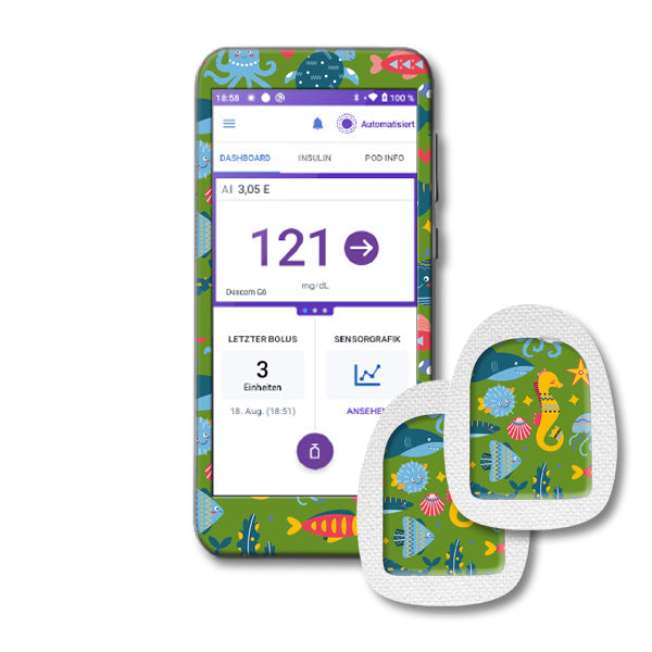 Lesegerät Sticker Omnipod 5 Conrtoller + 2 passende Podsticker
