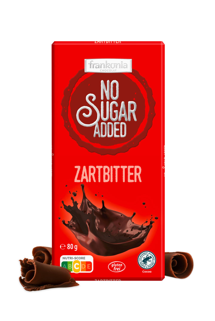 Schokolade und Süßungsmittel Maltit und Ballaststoff Inulin.