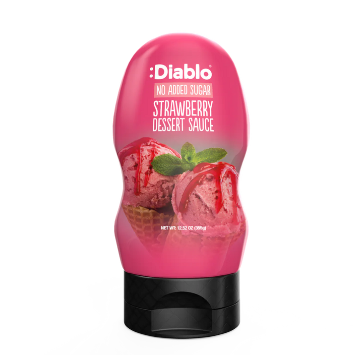 Diablo zuckerfreie Dessertsauce Erdbeere (290ml) -nur 0,9g anrechenb.KH/30g Portion