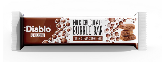 Diablo zuckerfreier Schoko Bubble Riegel (30 g) -nur 2g anrechenb.KH