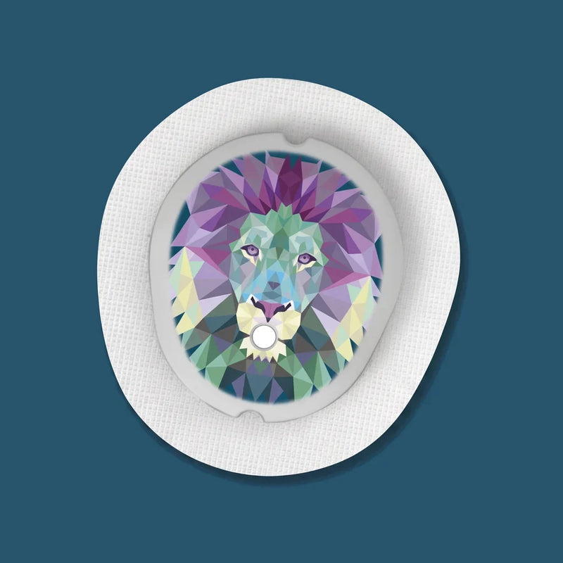 Das Zuckerschmuck Sticker Set mit Löwenmotiv für Dexcom G7, Fresstyle Libre 3, Accu Chek und Omnipod