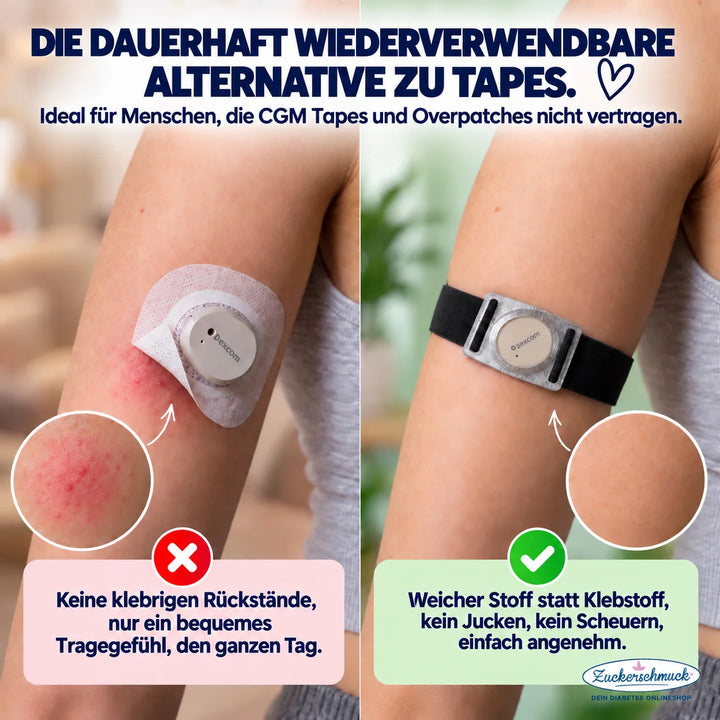 Dexcom G7 armband with rotatable, rotating holder, transparent, Dexcom G7 holder