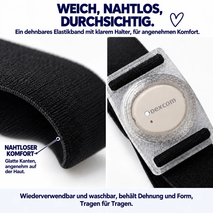 Dexcom G7 armband with rotatable, rotating holder, transparent, Dexcom G7 holder