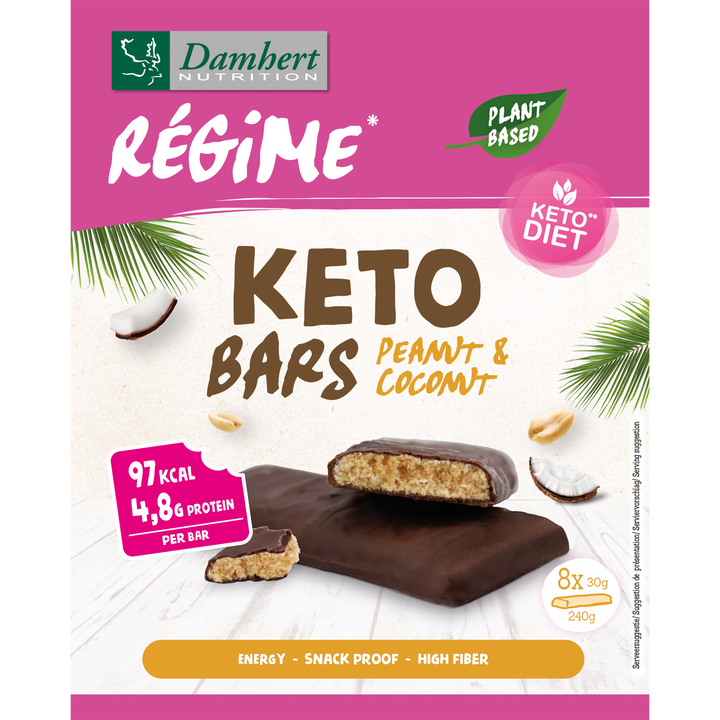 Régime Keto Bars Peanut & Coconut 8x30g (nur 2,1g anrechenb. KH/Riegel)