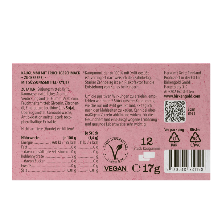Xylit Kaugummi Frucht 12Stk