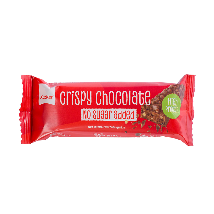Crispy Chocolate Proteinriegel - OHNE Zucker - nur 5g anrechenb. KH/Riegel
