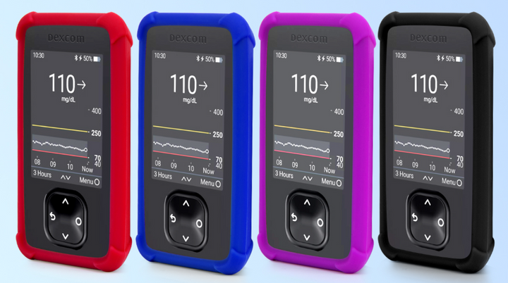 Étui en silicone souple bleu pour Dexcom G7