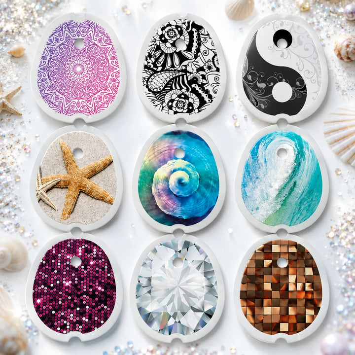 Dexcom G7 Sticker 9-pack Value Set: Glitter, Ocean & Spirit