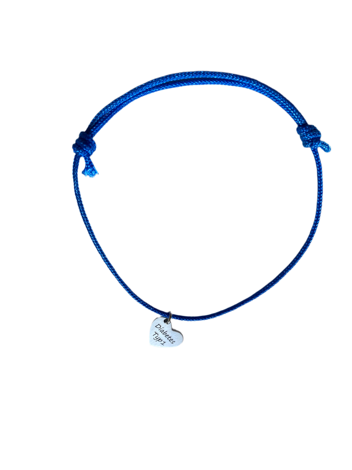 Diabetes Typ 1 Armband blau verstellbar