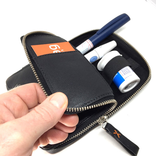Diabetes Accessory Bag diabag "ONE" Napa Leather Black