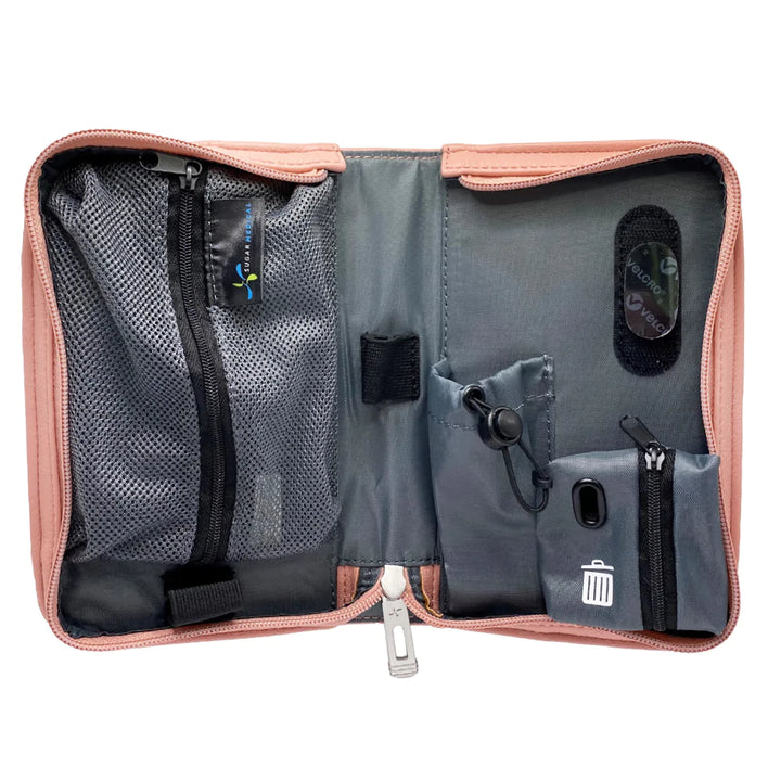 Zubehörtasche: sehr kompakt für den Diabetes Alltag, variabel nutzbar als Etui/Clutch, Veganes Leder abwaschbar.