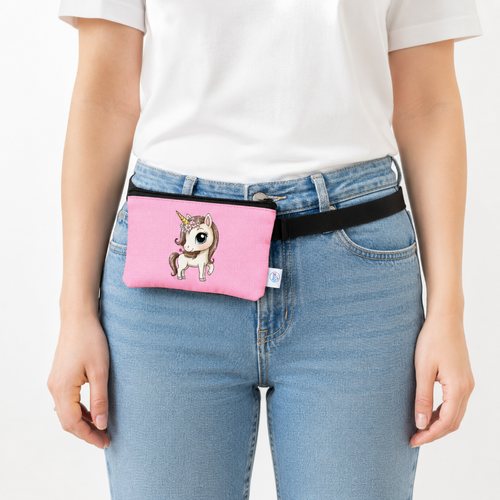 Pochette pour pompe à insuline « Licorne » avec ceinture souple