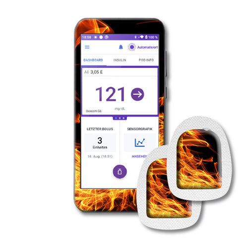 Omnipod 5 Controller Sticker Set "Fire"