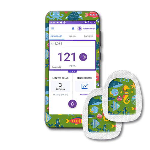Omnipod 5 Controller Sticker Set "Seaworld"