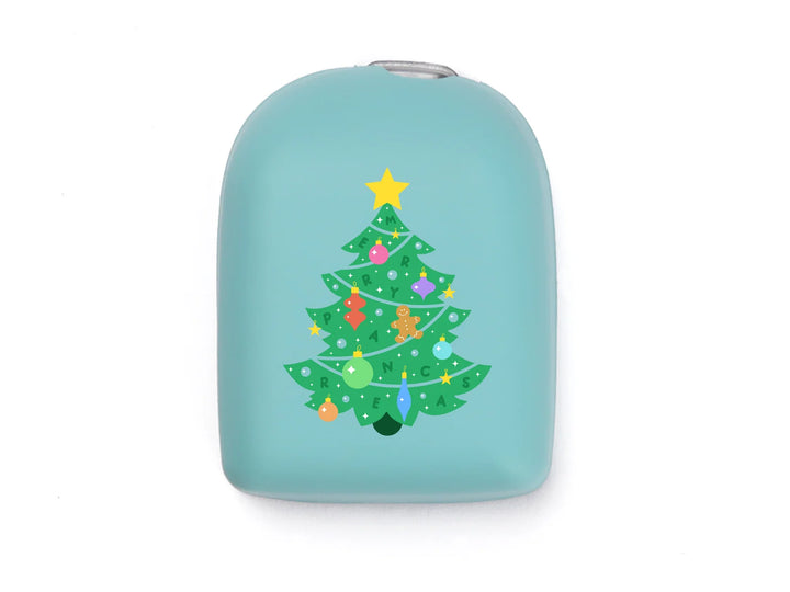 Omnipod Cover ''Festive Tree Light Blue''