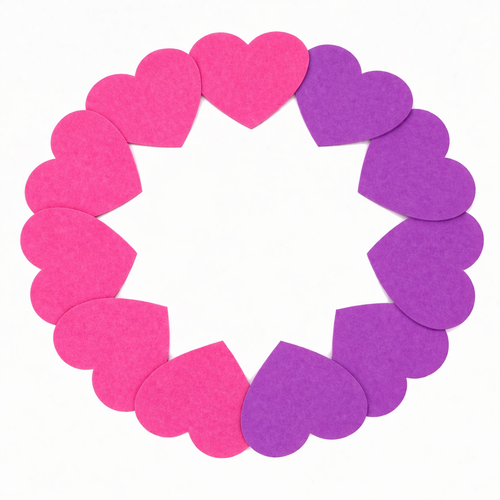 NEU: Sparpack 10+1 Tape HERZ PINK/LILA (Overpatches passend z.B. Libre, Dexcom G7, Medtronic Enlite, SmartGuide)