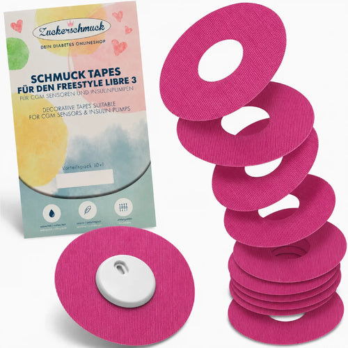 Sparpack SCHMUCK Tape Ring Pink (z.B. Libre 3)