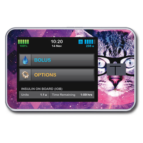 Autocollant Tandem t:slim « chat de l'espace »