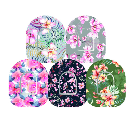 5x Design Tape + Sticker ''Flowers'' - Omnipod