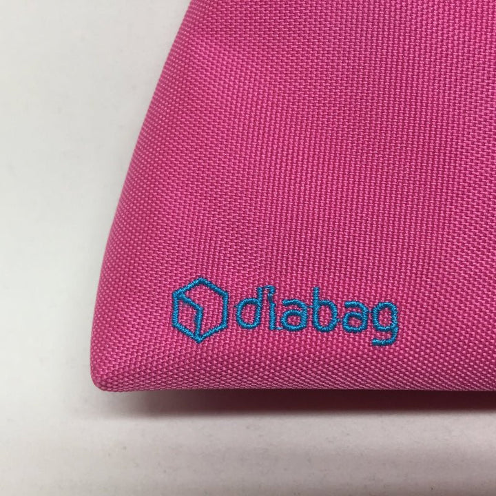 Zuckerschmuck Diabetes Zubehörtasche "Sunny" pink/cyan, klein Logo diabag