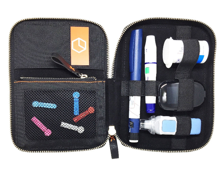 Zuckerschmuck Diabetes Zubehörtasche diabag ''ONE plus'' Nylon Schwarz Offen
