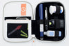 Zuckerschmuck Diabetes Zubehörtasche diabag ''ONE plus'' Rindnappa Leder Weiß Innenleben 