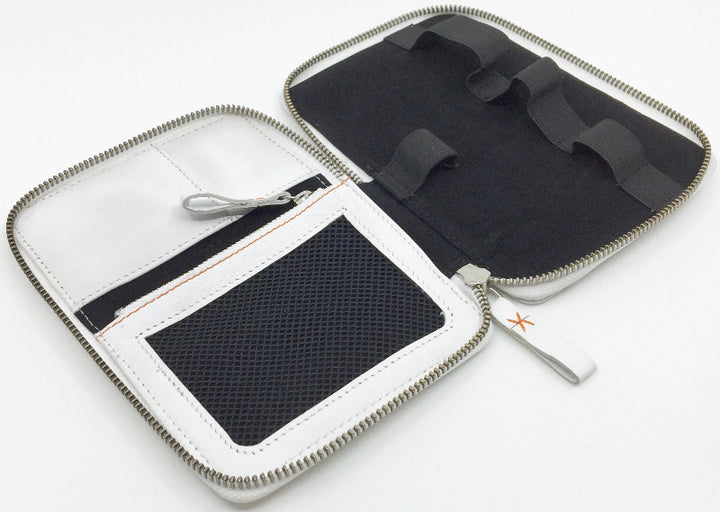 Zuckerschmuck Diabetes Zubehörtasche diabag ''ONE plus'' Rindnappa Leder Weiß Leer