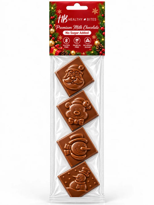 Healthy Bites Christmas Bars, sugar-free milk chocolate, 35g