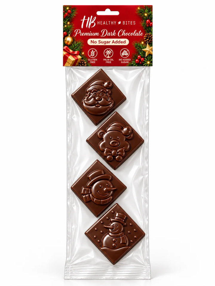 Healthy Bites Christmas - Squares, sugar-free dark chocolate, 35g