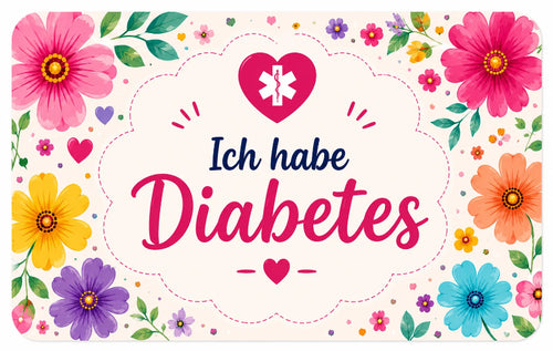 Medical ID Card for Diabetics "Flowers"