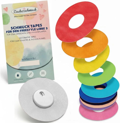 NEW: Value pack 10+1 Libre 3 Tape Rainbow MIX (Ring tape suitable e.g. Libre 3)