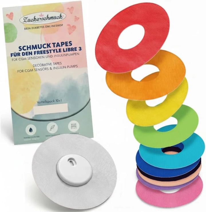 Zuckerschmuck Freestyle Libre 3 Regenbogen Sparpack Bunt