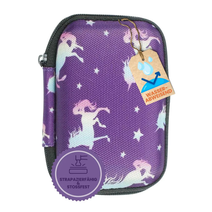 Diabetes Zubehör Tasche mit Karabinerhaken für Blutzuckermessgeräte "EINHORN"