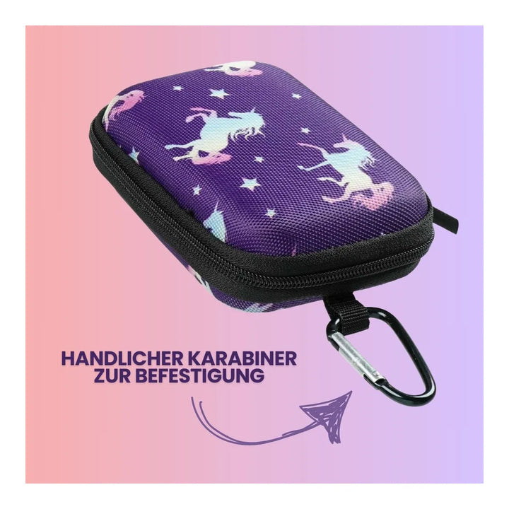 Diabetes Zubehör Tasche mit Karabinerhaken für Blutzuckermessgeräte "EINHORN"