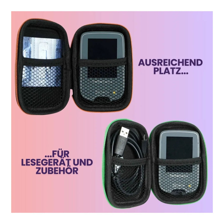 Diabetes Zubehör Tasche mit Karabinerhaken für Blutzuckermessgeräte "EINHORN"