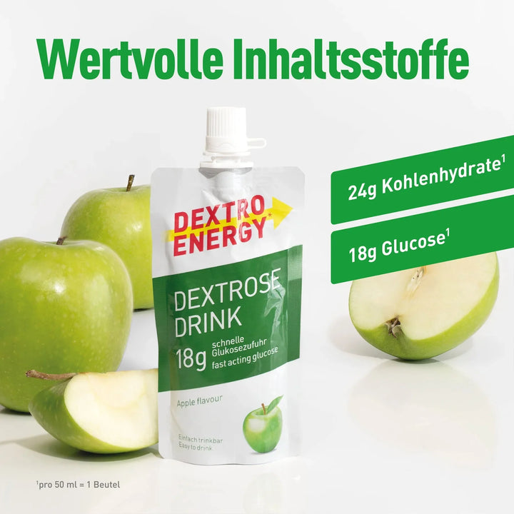 Dextro Energy Dextrose Drink Pomme, dextrose liquide à boire, 50 ml