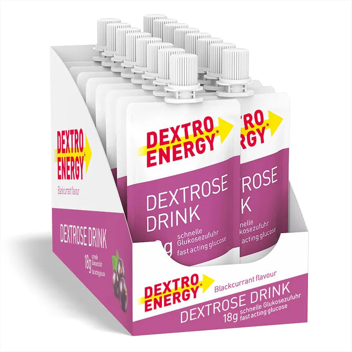 Dextro Energy Dextrose Drink Johannisbeere, flüssiger Traubenzucker zum Trinken, 50 ml