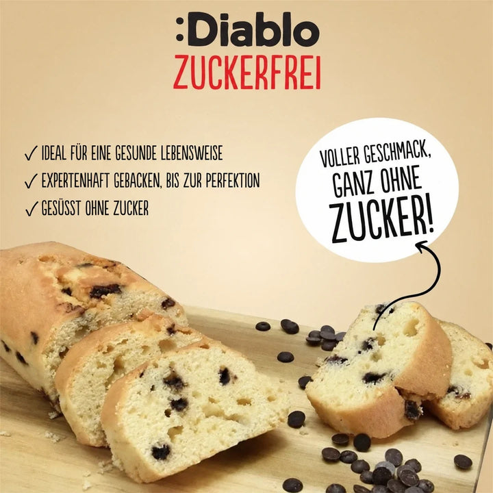 Diablo Kuchen ohne Zucker, Chocolate Chip