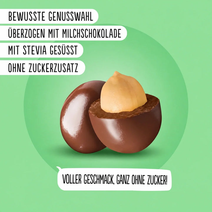 Diablo sugar-free: peanuts coated in fine milk chocolate (40 g, 2,4 g of countable carbs*)