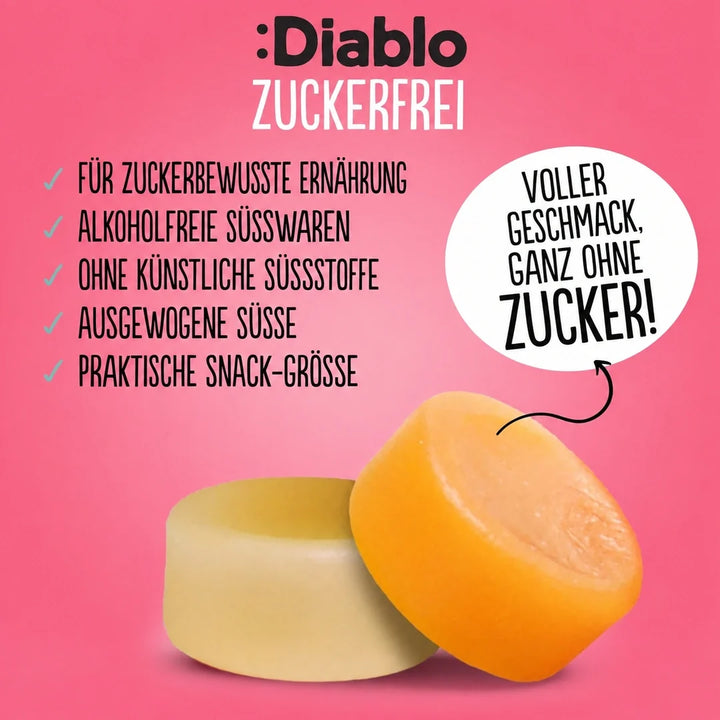 Diablo zuckerfreie Gummi Drops (75 g, 1,5 g anrechenbare KH* je Tüte)