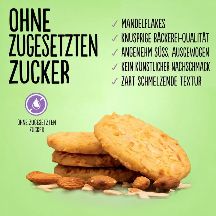 Diablo Cookies: zuckerfreie Mandelkekse (145 g, 5 g anrechenbare KH* je Cookie)