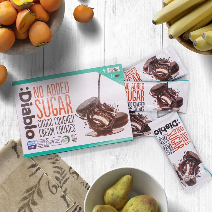 Diablo sugar-free: chocolate cream cookies, individually wrapped (136 g, 7,2 g of countable carbs* per serving)