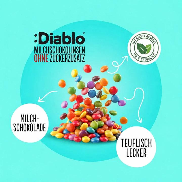 Diablo Zuckerfrei: Schokolinsen (40 g, 4,8 g anrechenbare KH*)