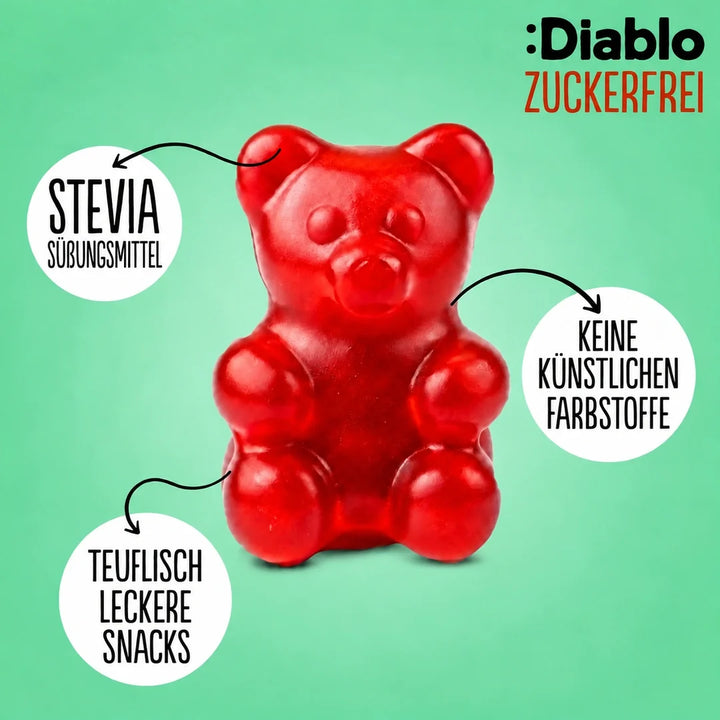 Diablo zuckerfreie Gummibärchen (75 g, 1,5 g anrechenbare KH* je Tüte), Diablo Süßigkeiten