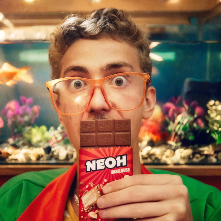 NEOH HASELNUSS SCHOKO - keto und low carb Schokolade ohne Zucker - nur 3g anrechenb. KH/Tafel