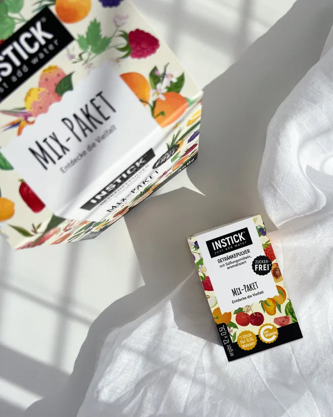 INSTICK Mix Paket: 12x Getränkepulver für zuckerfreie Getränke in 12 Sorten (12 x 0,5 l, ohne KH/BE)