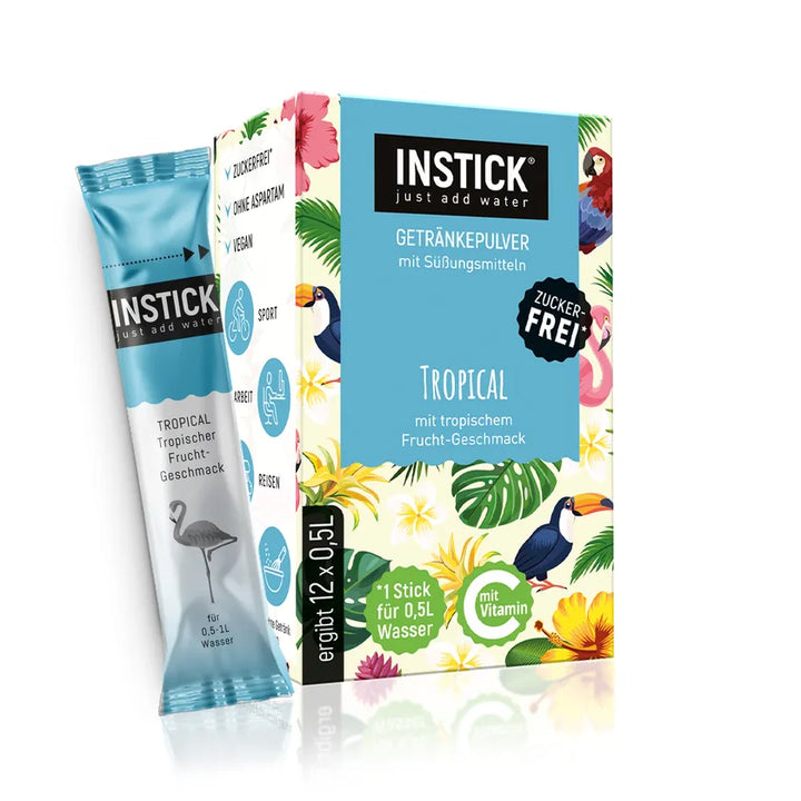 INSTICK Getränkepulver ohne Zucker, Tropical 12x (12 x 0,5 l, ohne KH/BE)